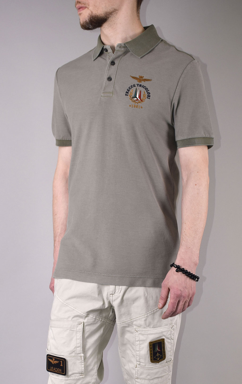 Футболка-поло AERONAUTICA MILITARE SS 20/IN verde militare (PO 1307) 