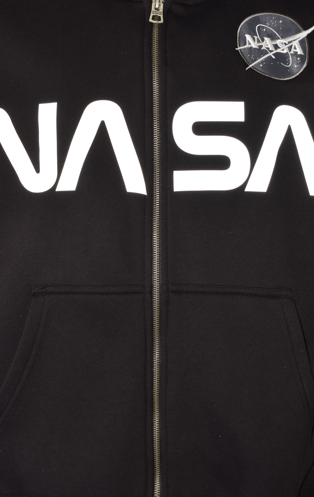 Толстовка ALPHA INDUSTRIES NASA ZIP HOODY black 