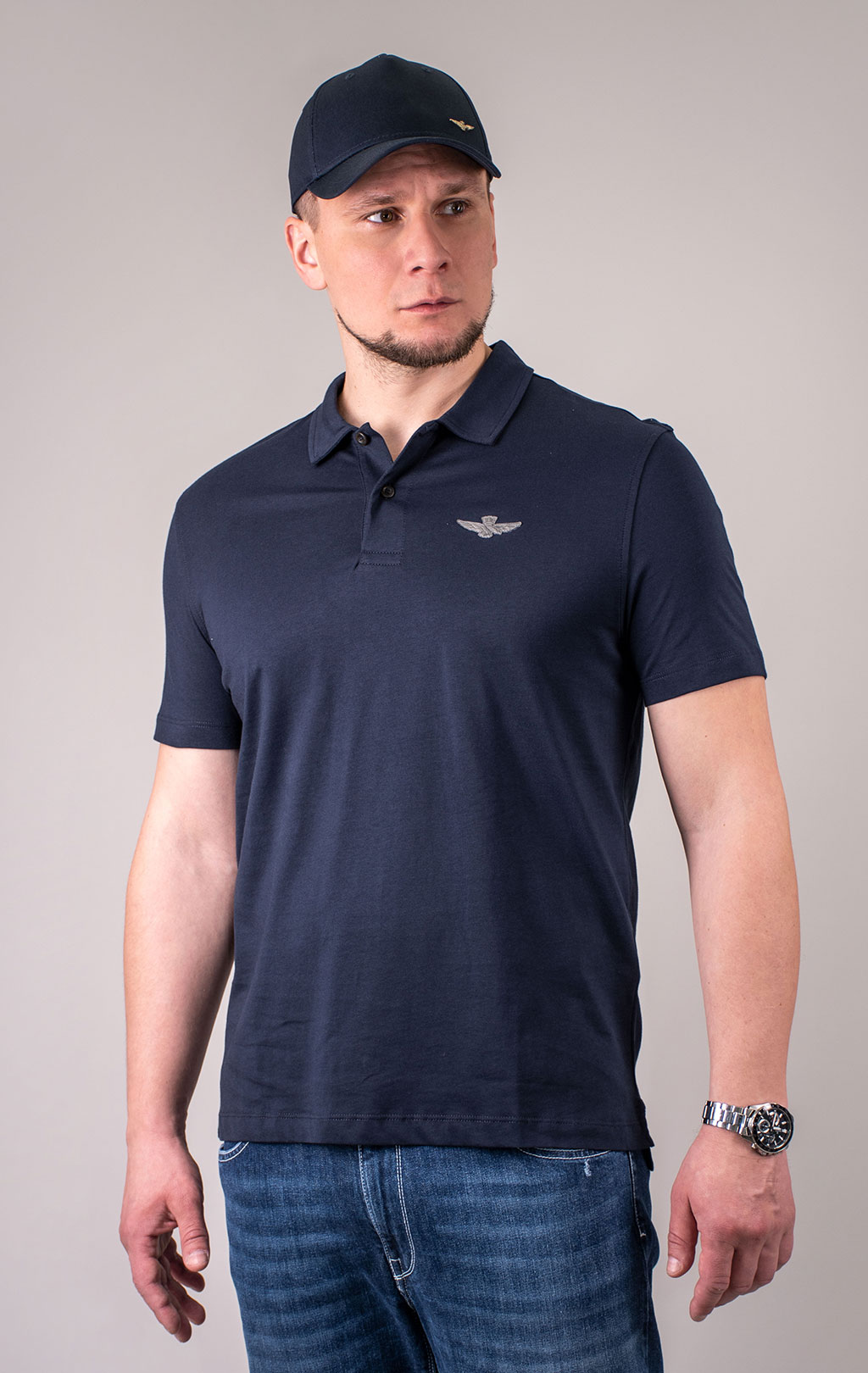 Футболка-поло AERONAUTICA MILITARE SS 24 m/IT blue navy (PO 1780) 