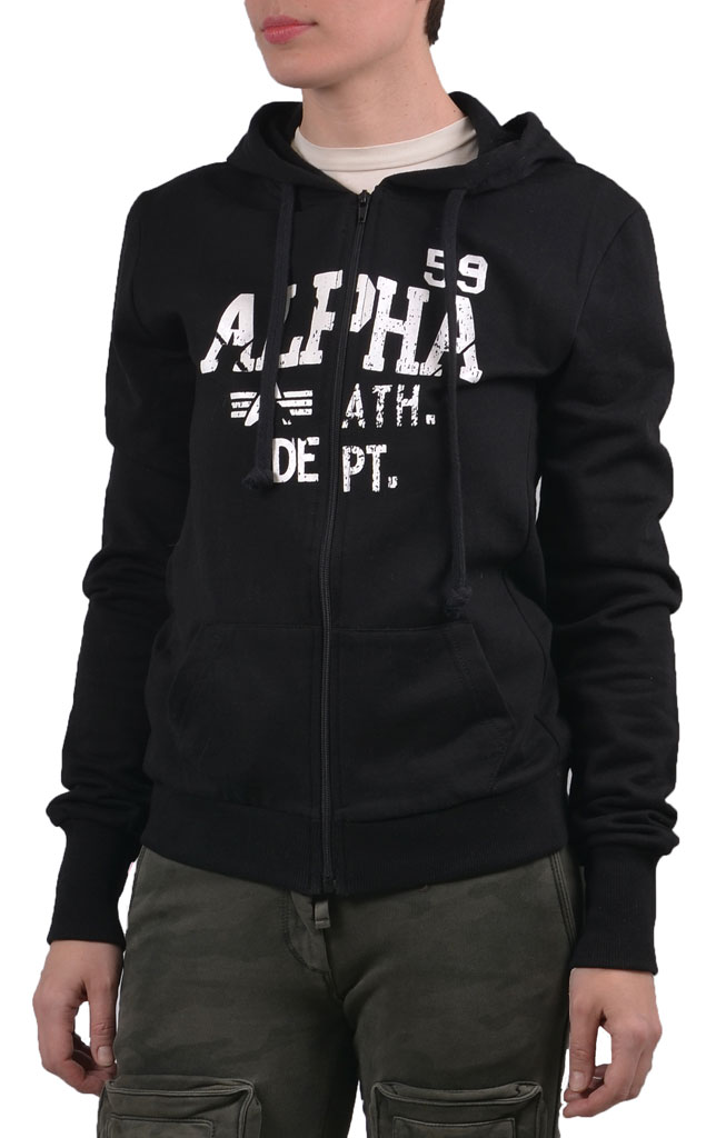 Женская толстовка ALPHA INDUSTRIES ATHL.DEPT Hd black 