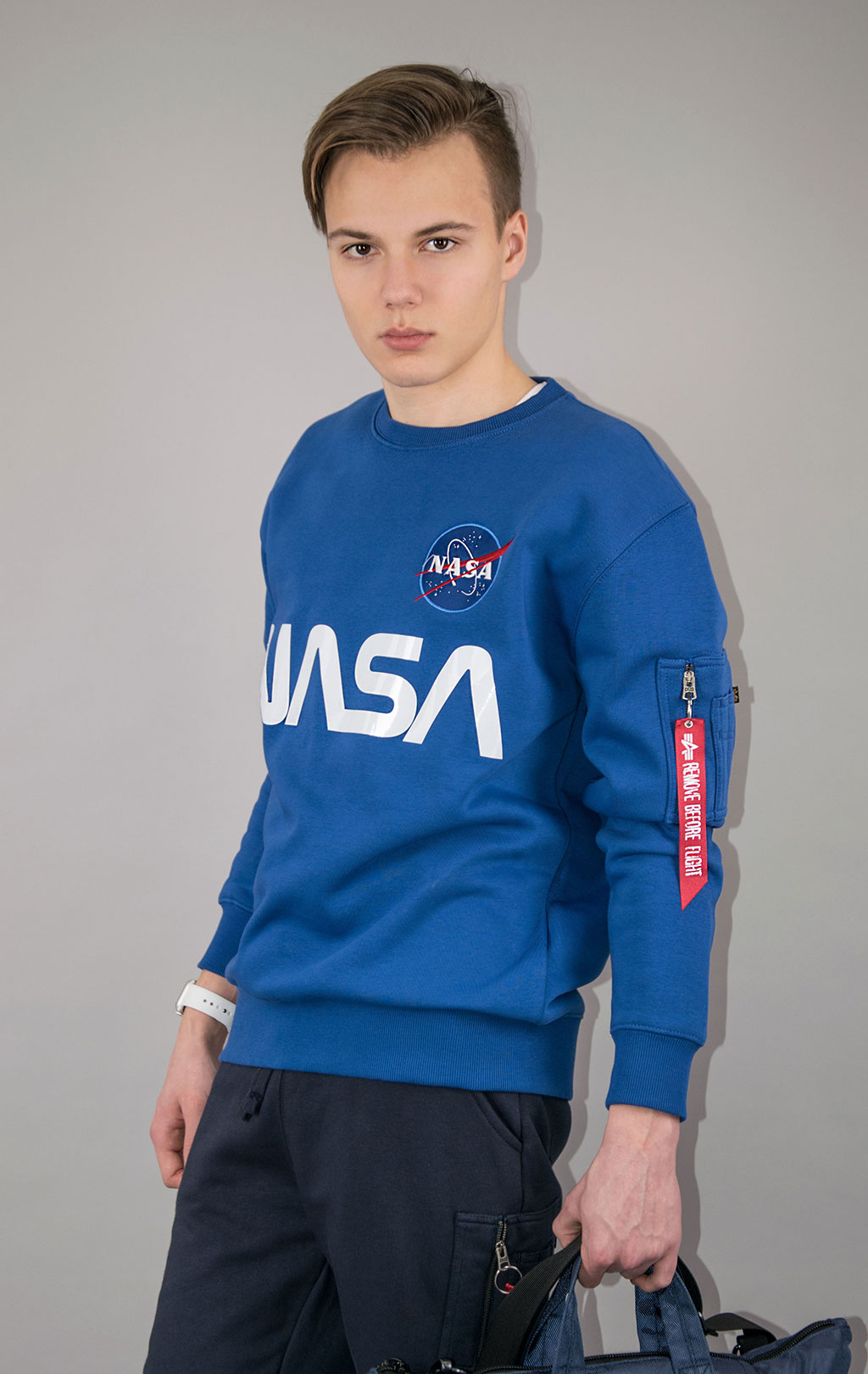 Свитшот ALPHA INDUSTRIES NASA reflective NASA blue 