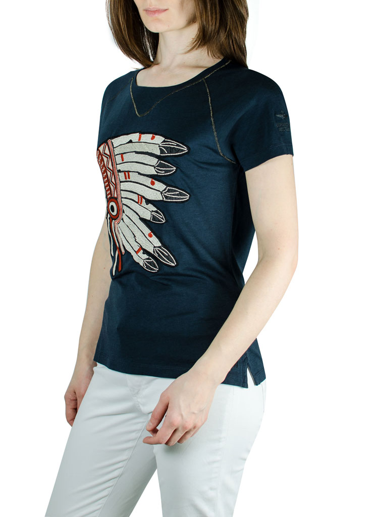 Женская футболка AERONAUTICA MILITARE blue navy (TS 1360) 