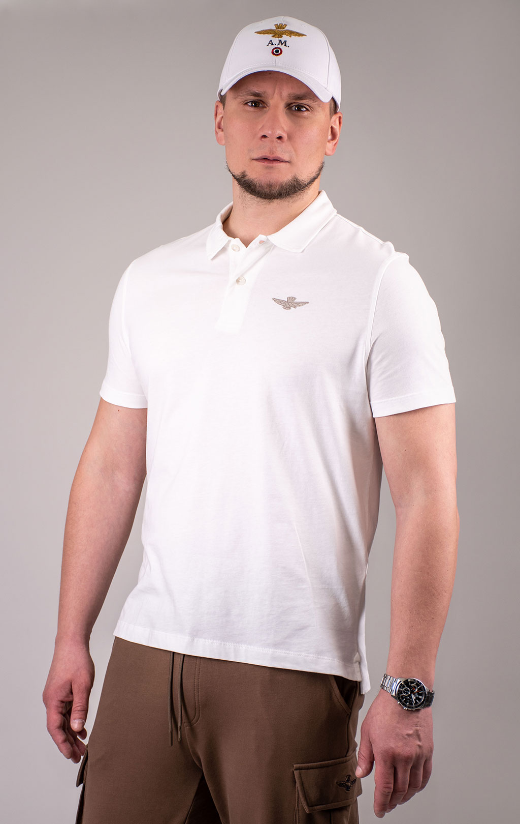 Футболка-поло AERONAUTICA MILITARE SS 24 m/IT off white (PO 1780) 