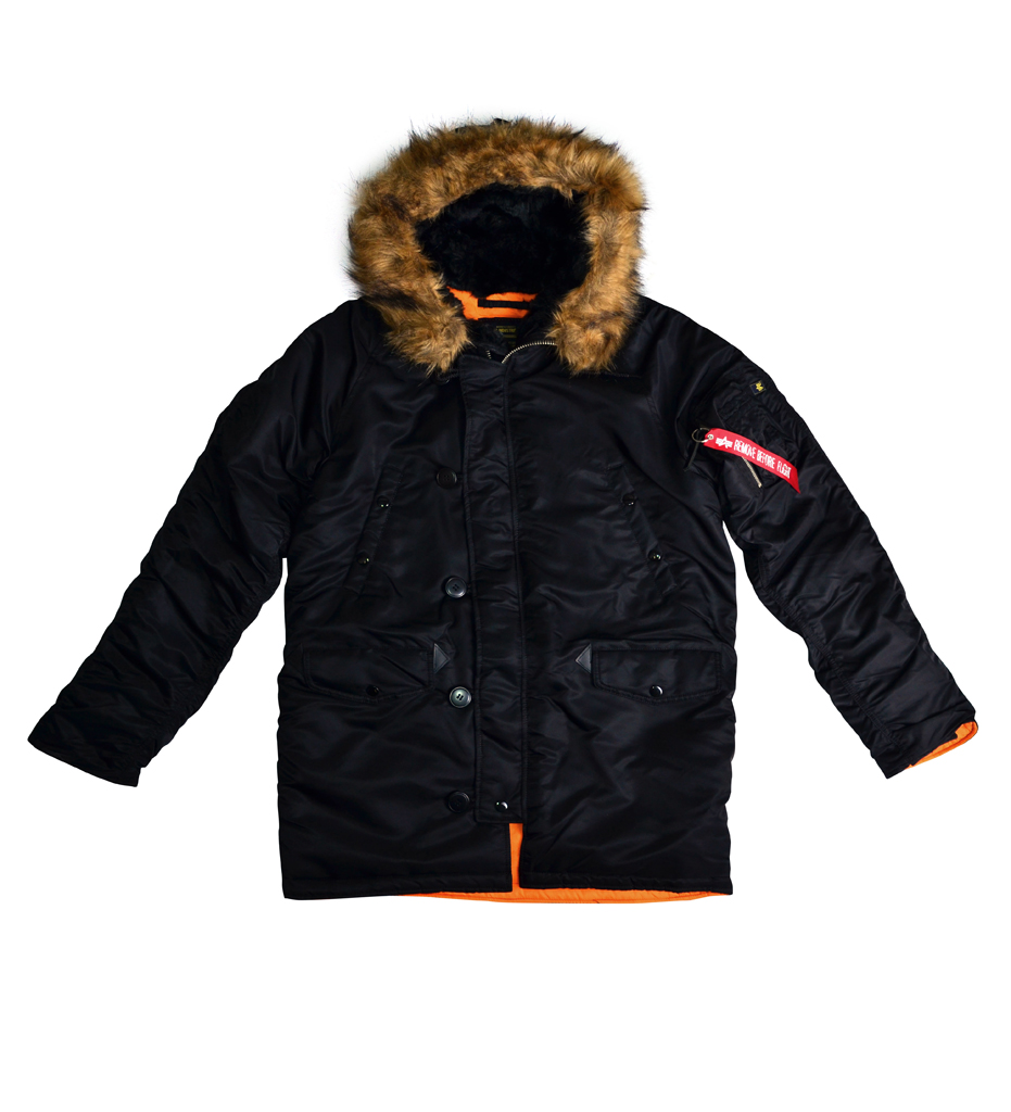 Аляска ALPHA INDUSTRIES SLIM FIT GEN-I N-3B black/orange 