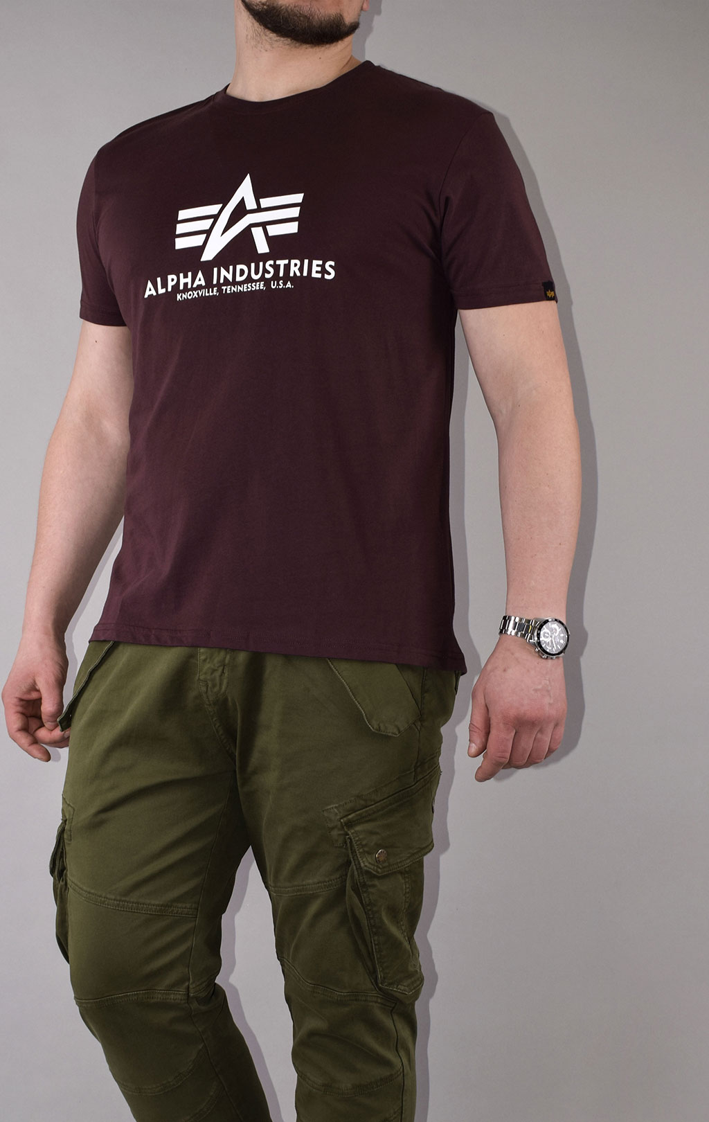 Футболка ALPHA INDUSTRIES BASIC T deep maroon 