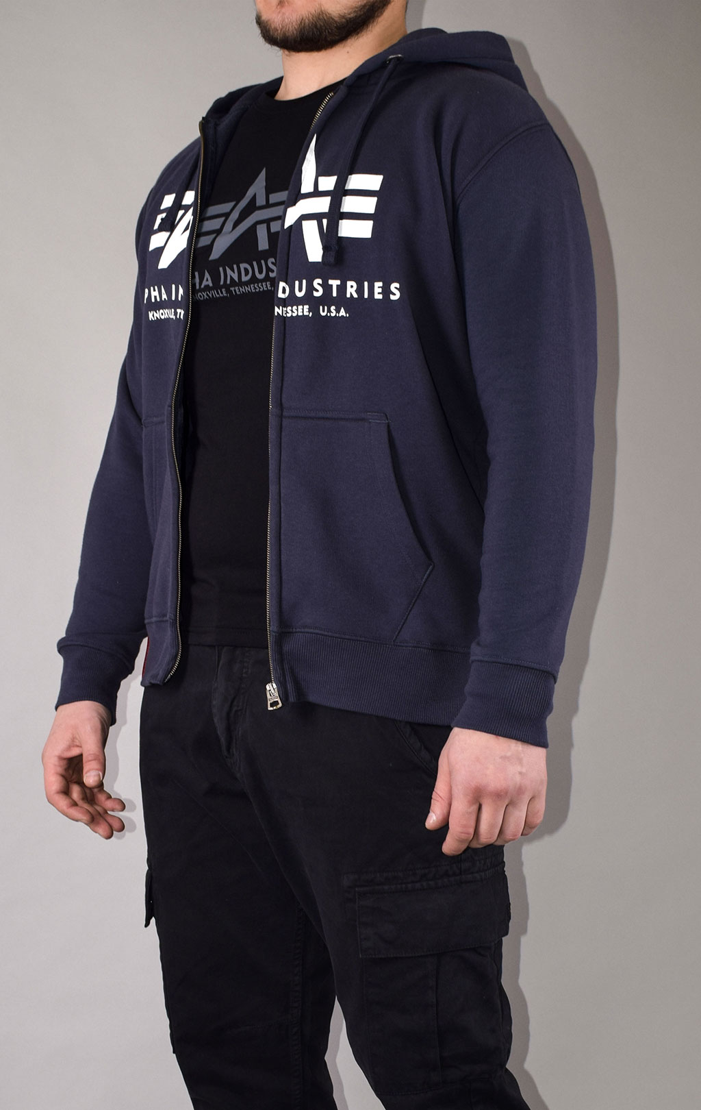 Толстовка ALPHA INDUSTRIES BASIC ZIP HOODY navy 