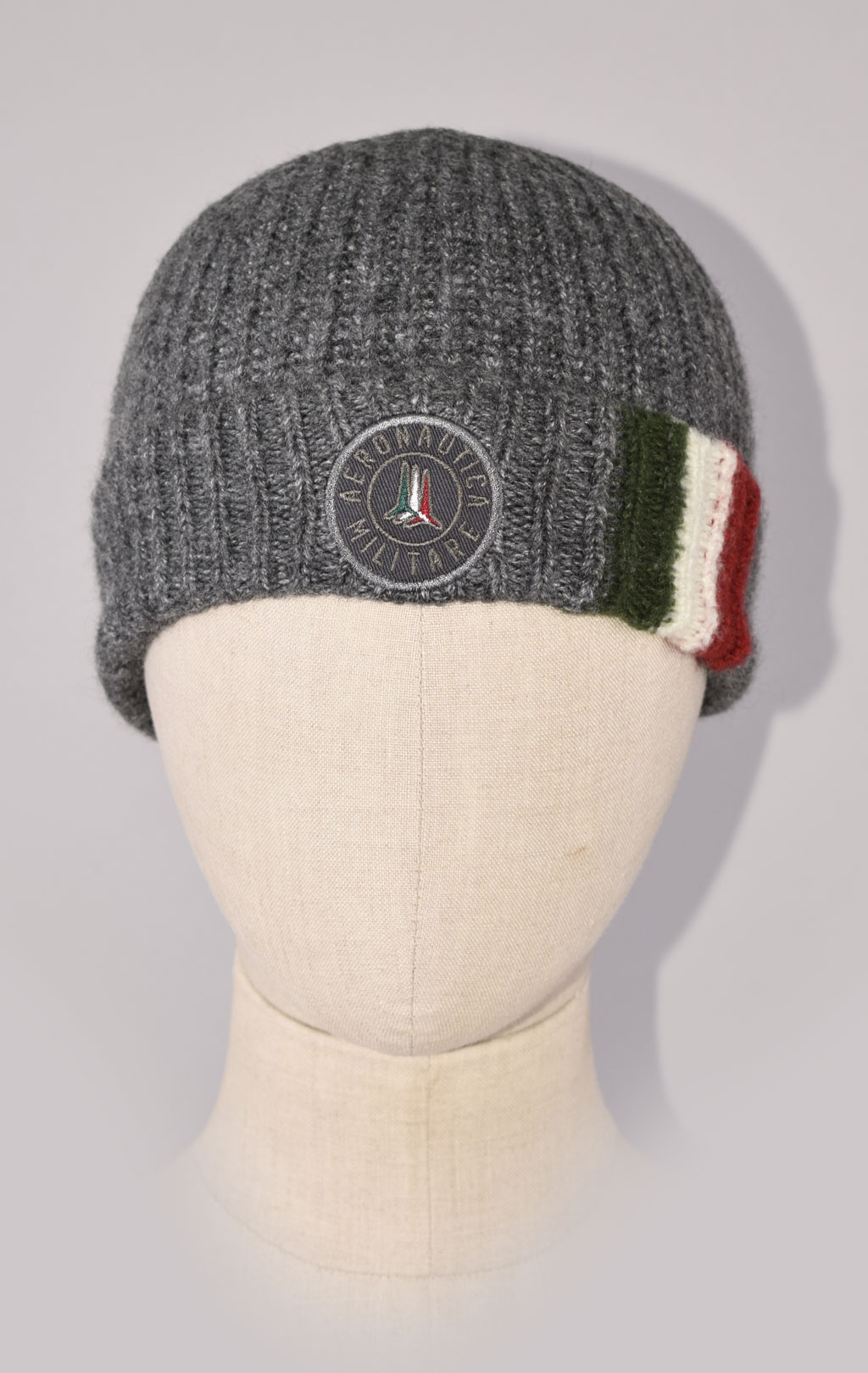 Шапка вязаная AERONAUTICA MILITARE FW 24/25/CN grigio melange (CU 049) 