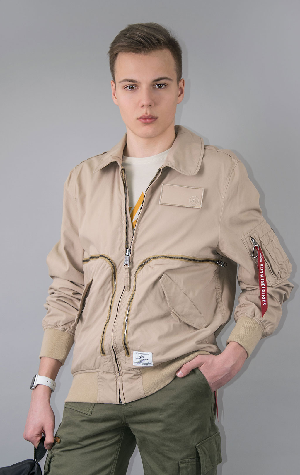 ALPHA INDUSTRIES CTN FLIGHT JACKET CWU 36 P SS 23 m vintage khaki