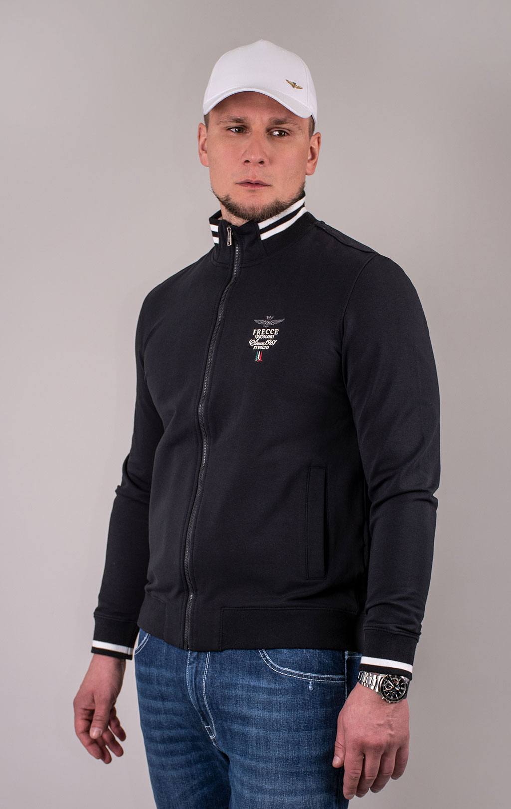 Олимпийка AERONAUTICA MILITARE SS 24 m/BD jet black (FE 1756) 