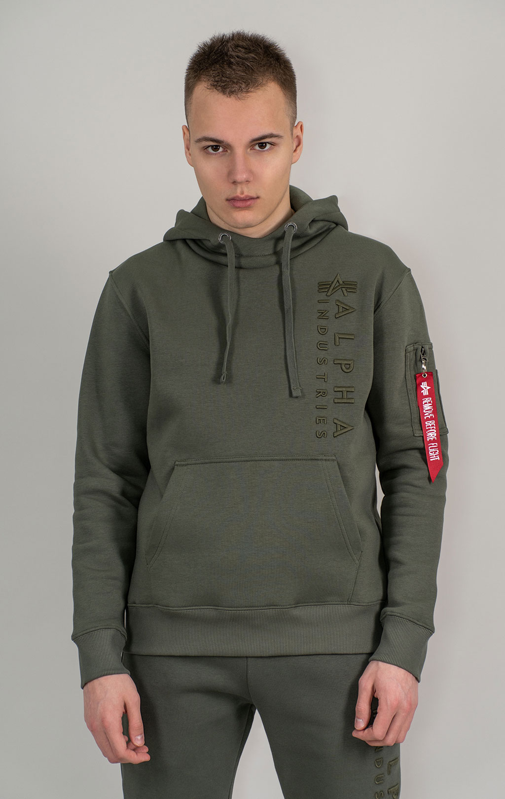 Толстовка ALPHA INDUSTRIES EMB HOODY dark olive 