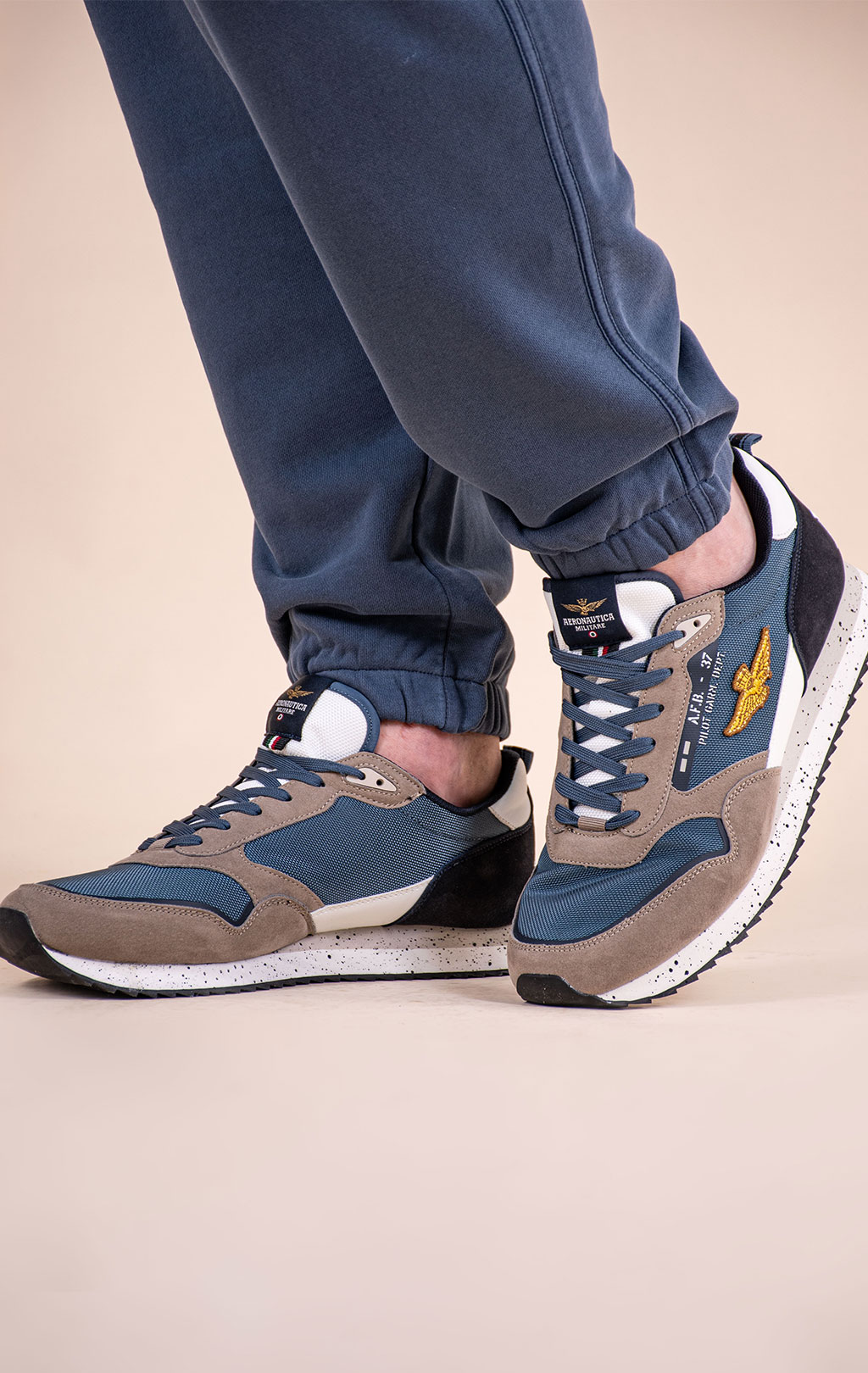Кроссовки AERONAUTICA MILITARE (SC 0288) SS 26/CN multicolor jeans/sabbia 