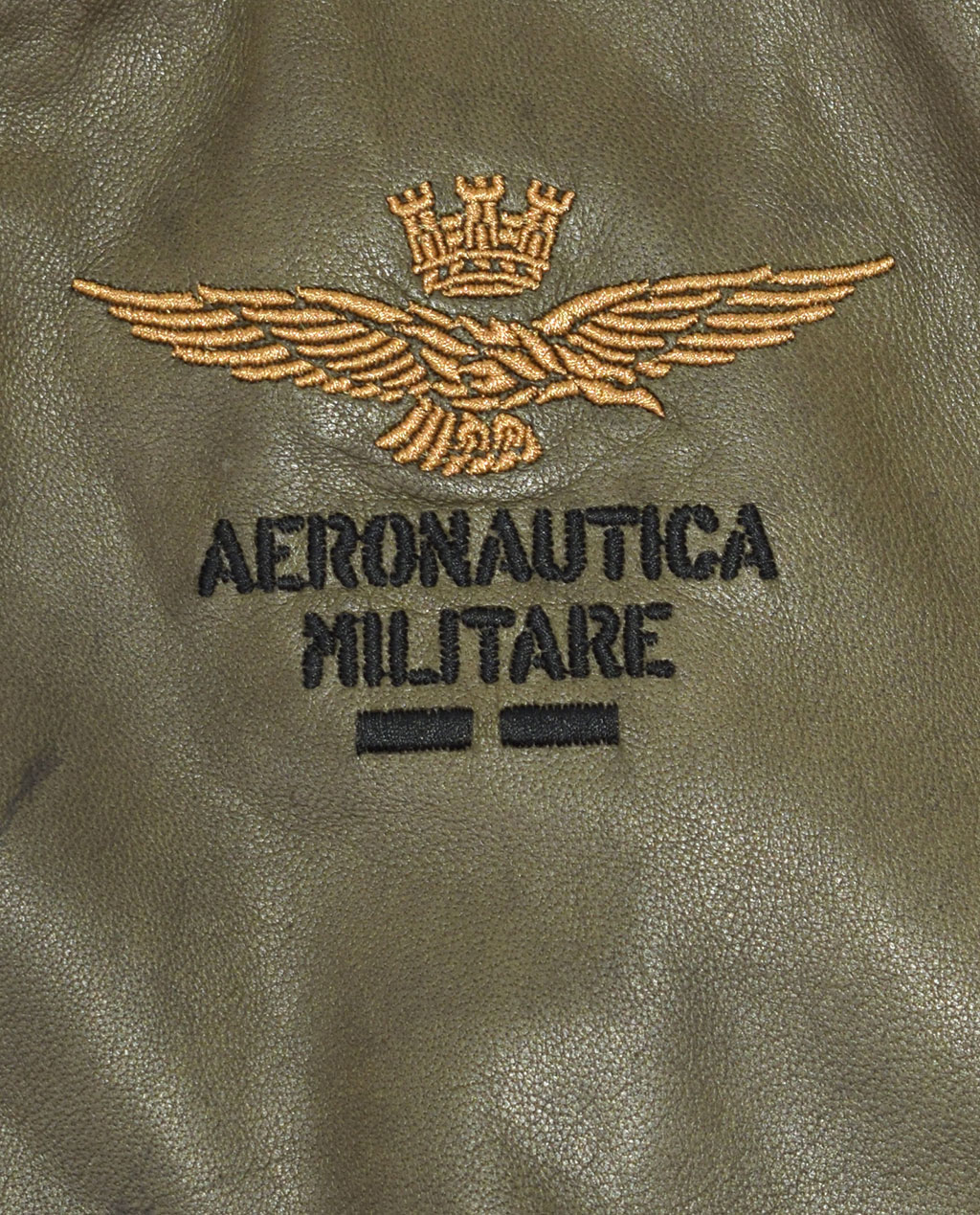 Бомбер AERONAUTICA MILITARE кожа SS 20/IT verde militare (PN 5009) 