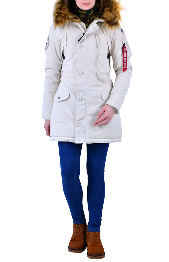 Женская аляска ALPHA INDUSTRIES POLAR white off 