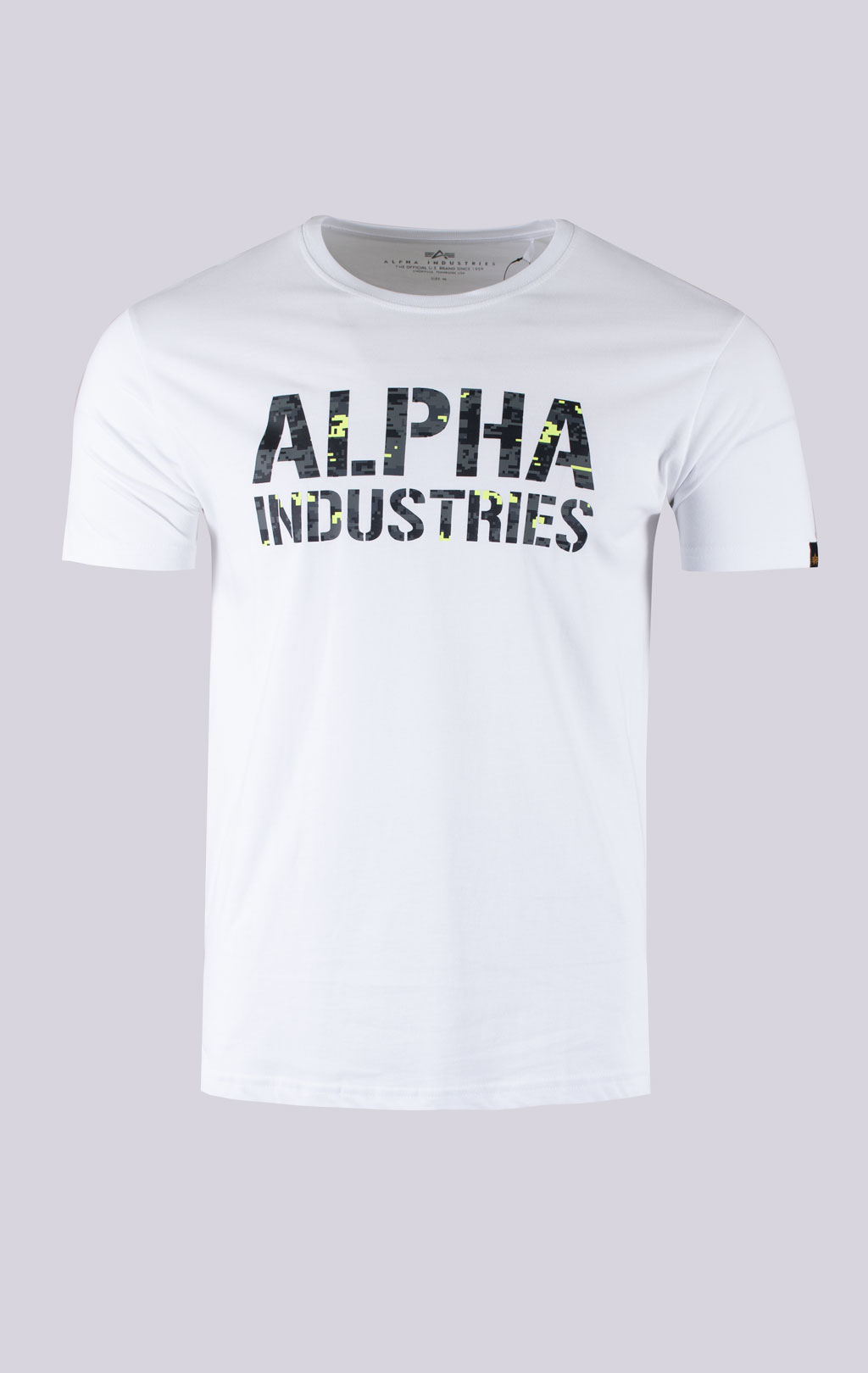 Футболка ALPHA INDUSTRIES CAMO PRINT white/digi black camo 
