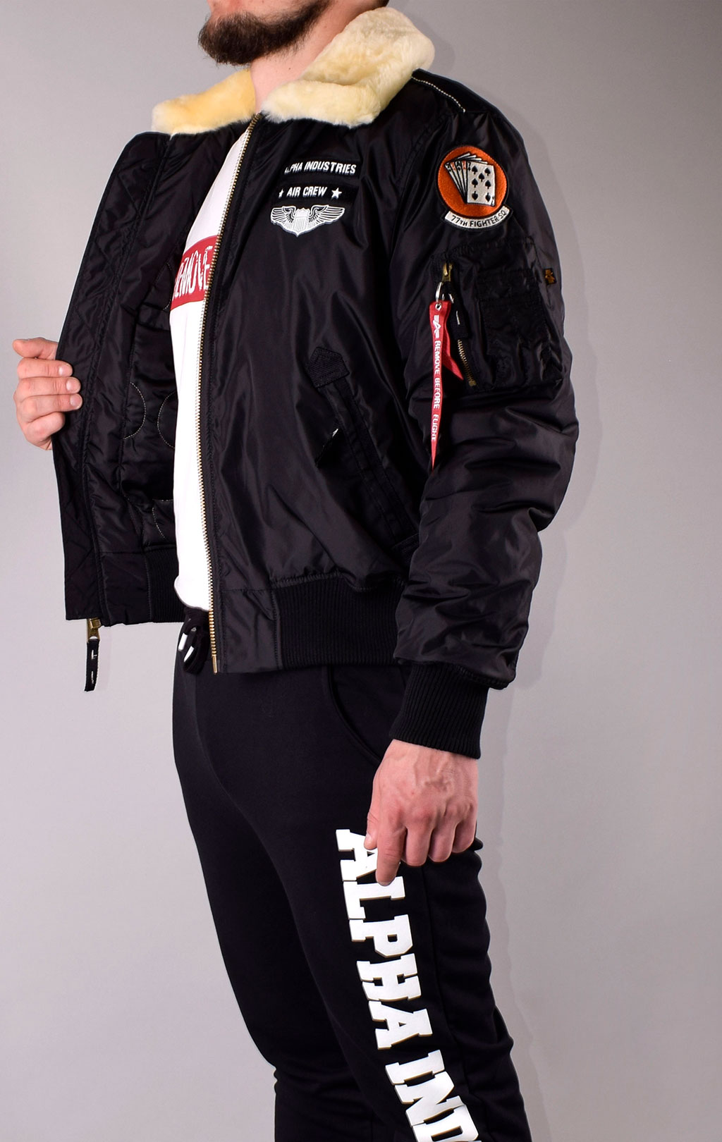 Куртка-пилот ALPHA INDUSTRIES INJECTOR-III AIR FORCE black 