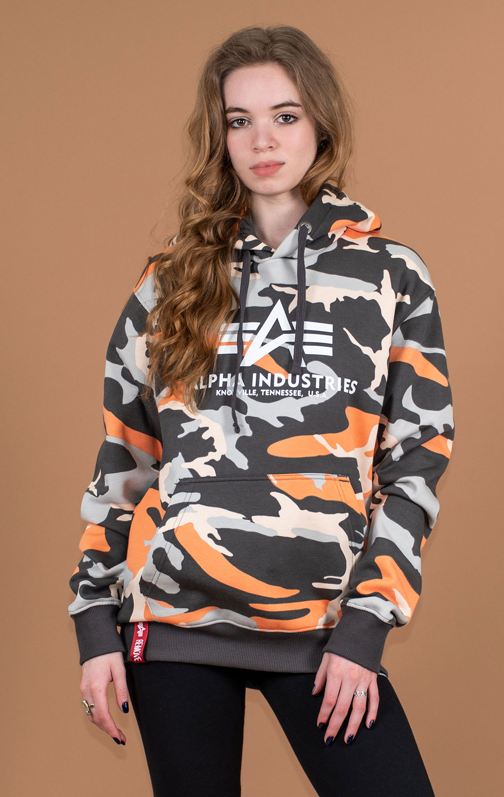 Толстовка ALPHA INDUSTRIES BASIC HOODY orange grey camo 