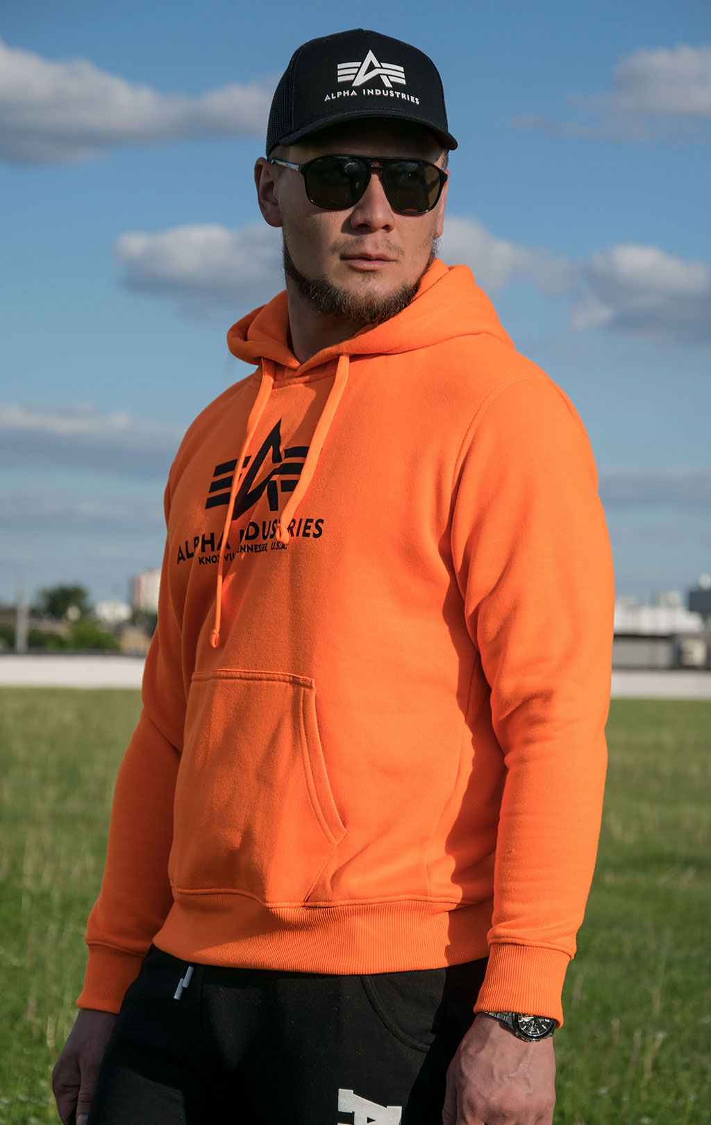 Толстовка ALPHA INDUSTRIES BASIC HOODY NEON neon/orange 