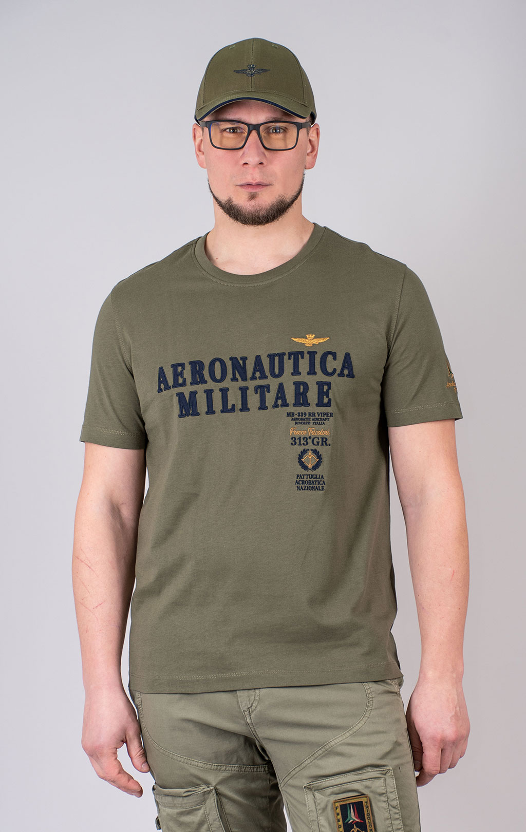 Футболка AERONAUTICA MILITARE SS 25 m/BD military olive (TS 2401) 