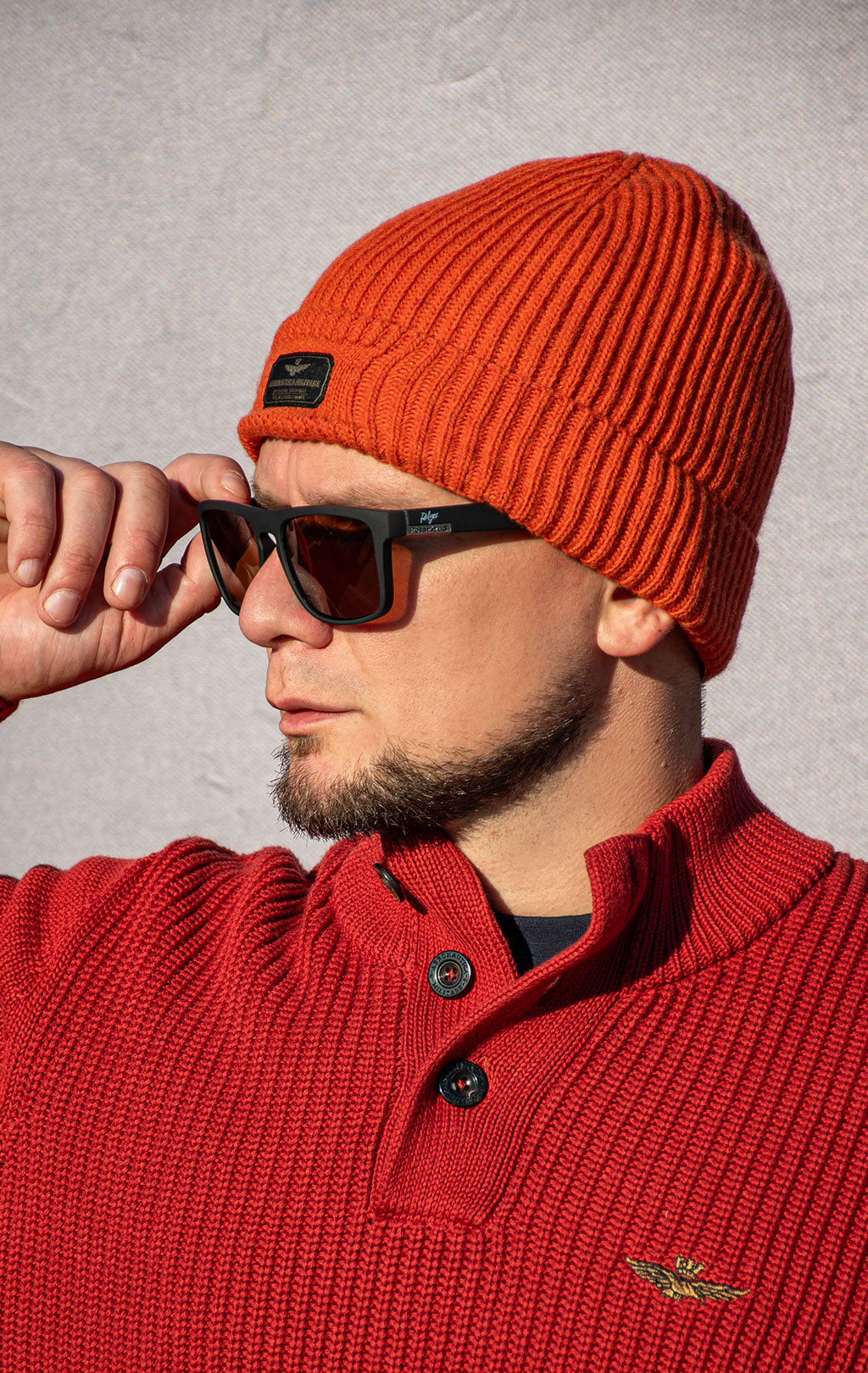 Шапка вязаная AERONAUTICA MILITARE FW 26/27/IT persimmon orange (CU 0096) 
