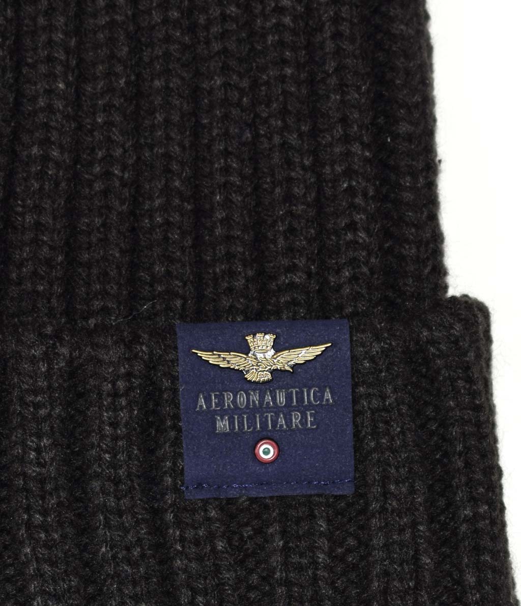 Шапка вязаная AERONAUTICA MILITARE FW 20/21/CN jet black (CU 006)