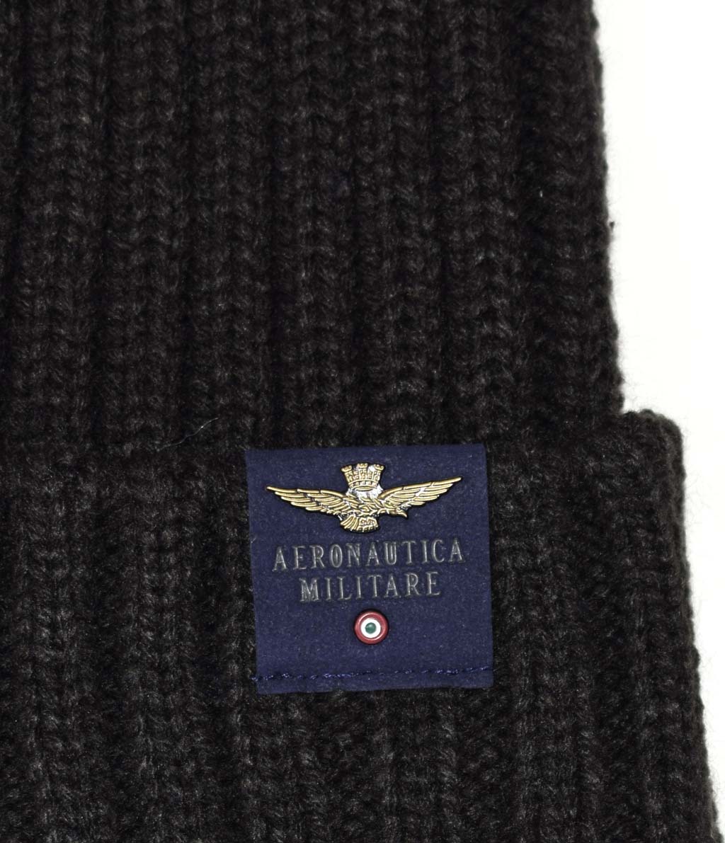 Шапка вязаная AERONAUTICA MILITARE FW 20/21/CN jet black (CU 006) 