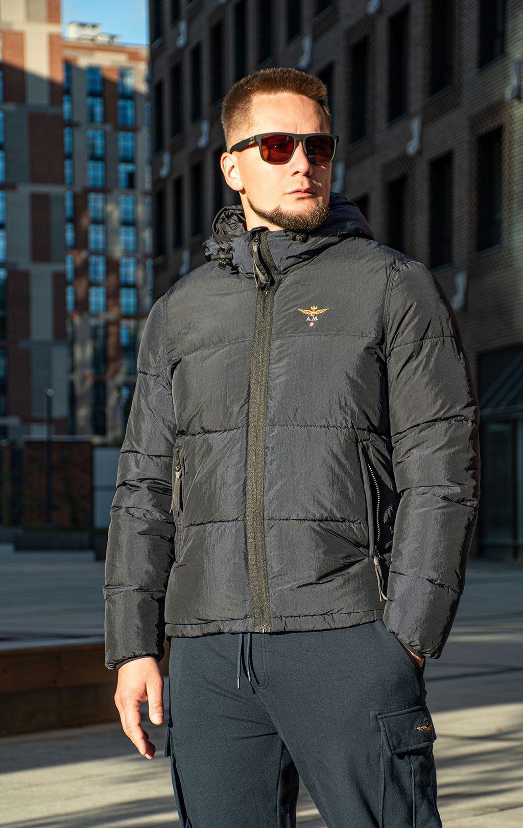 Куртка с капюшоном AERONAUTICA MILITARE FW 25/26/CN midnight blue (AB 3025) 