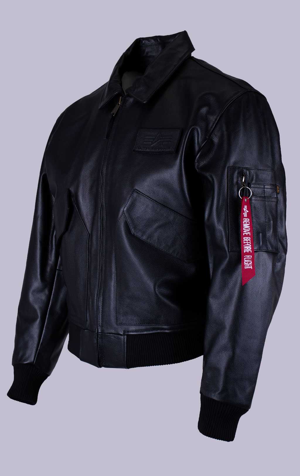 Куртка лётная ALPHA INDUSTRIES CWU Leather HERITAGE black 
