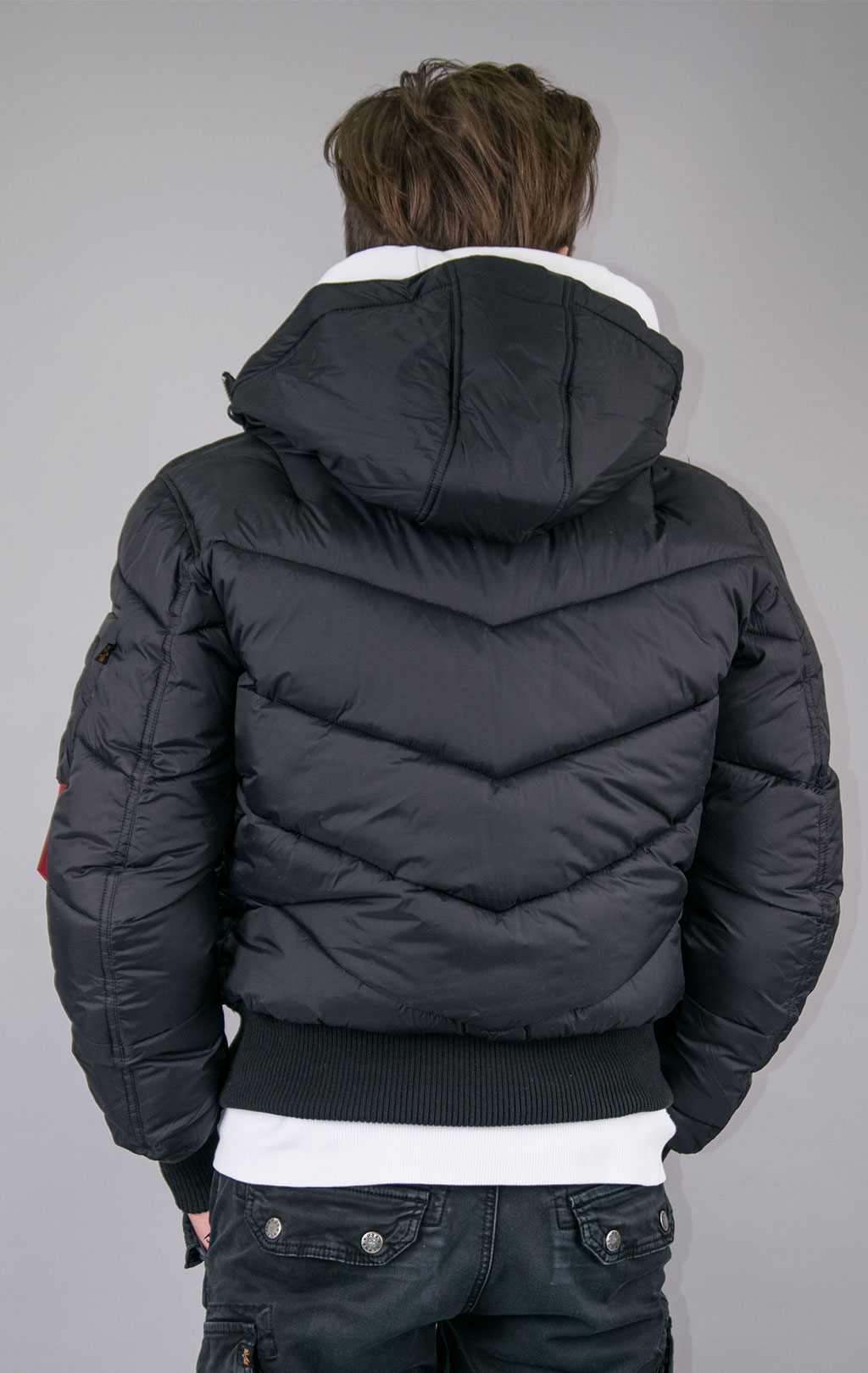 Куртка ALPHA INDUSTRIES HOODED PUFFER NASA VOYAGER FD black 