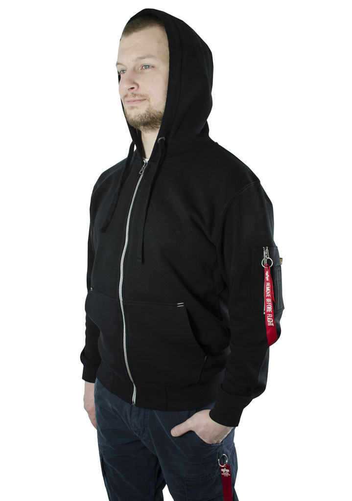 Толстовка ALPHA INDUSTRIES ARMY ZIP HOODY black 