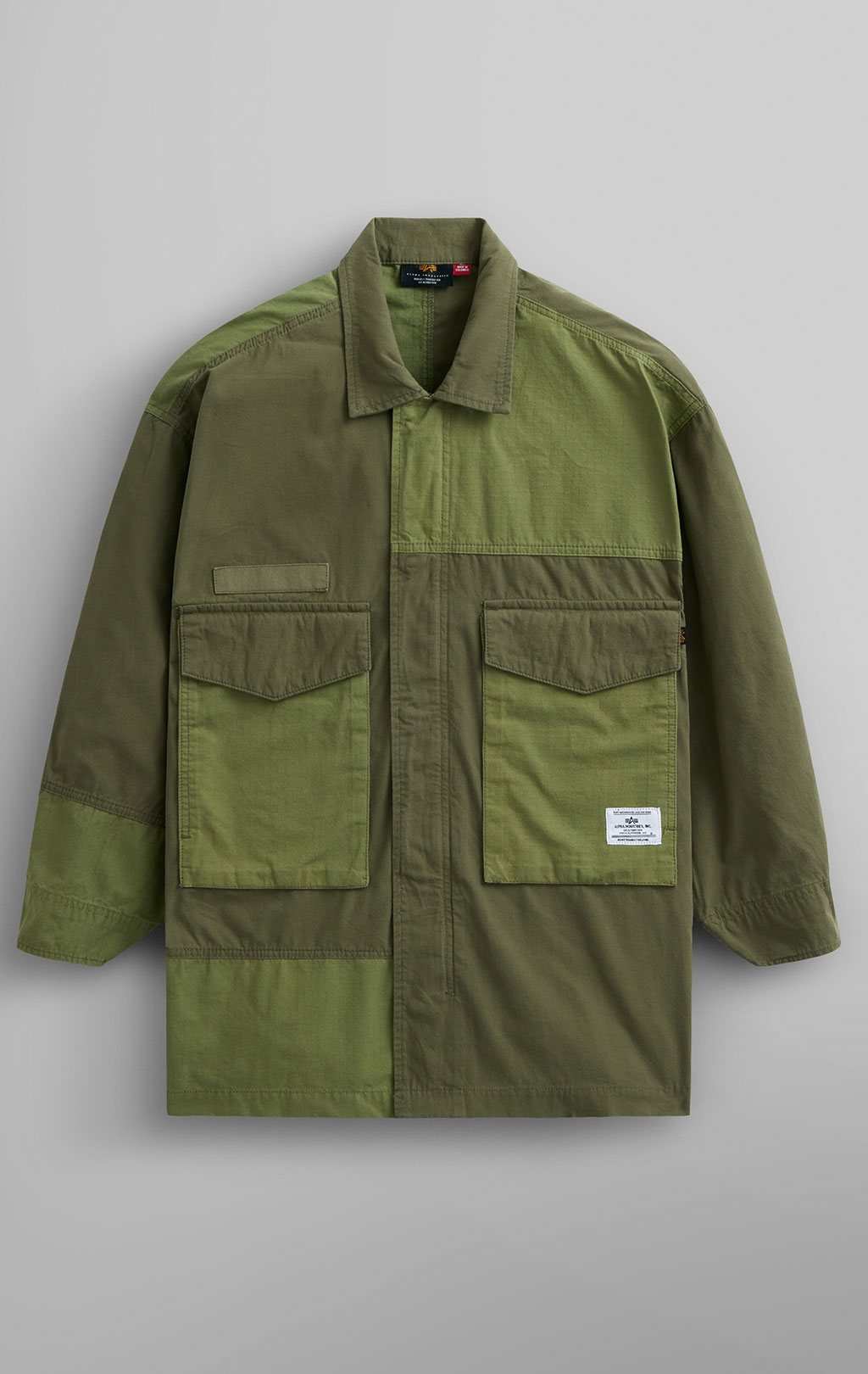 Женская ветровка ALPHA INDUSTRIES MIXED MEDIA SHIRT JACKET SS 24 m OG-107 green 