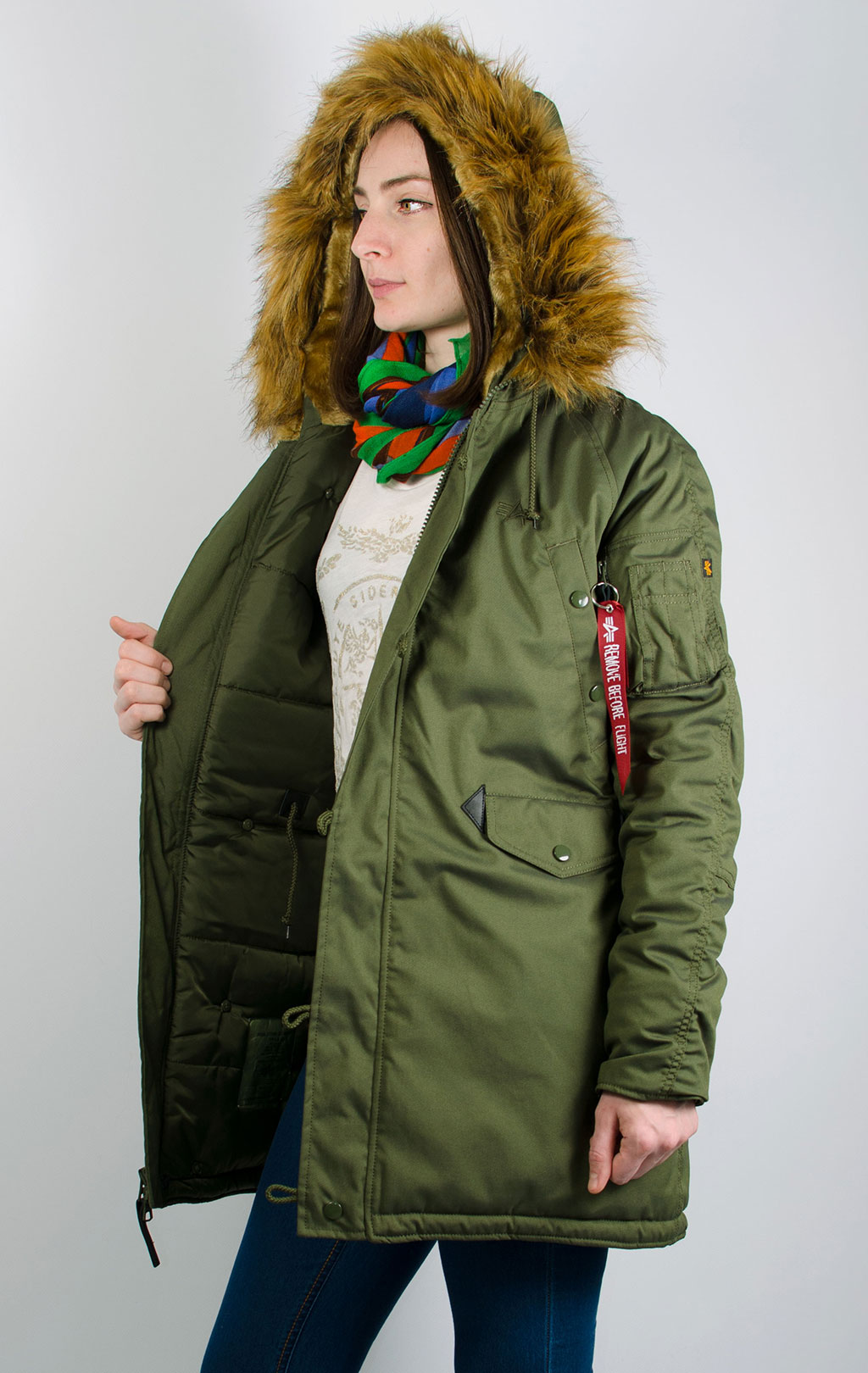 Женская аляска ALPHA INDUSTRIES EXPLORER dark green 