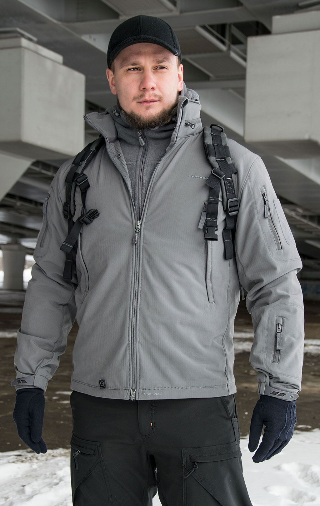 Куртка тактическая softshell Pentagon мембрана ARTAXES big size Soft Shell grey wolf 08011 