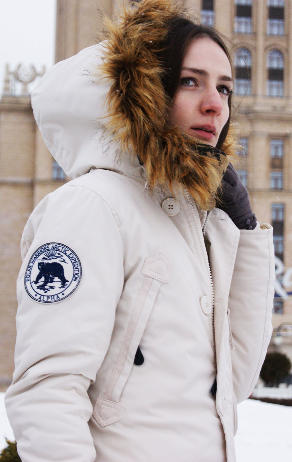 Женская аляска ALPHA INDUSTRIES POLAR white off 