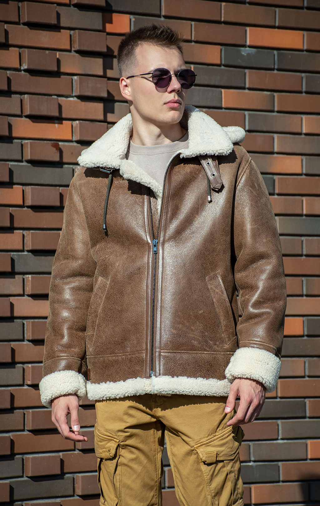 Куртка-пилот KODZIC B-3 HOODED SLIM FIT овчина FW 25/26 vintage khaki 