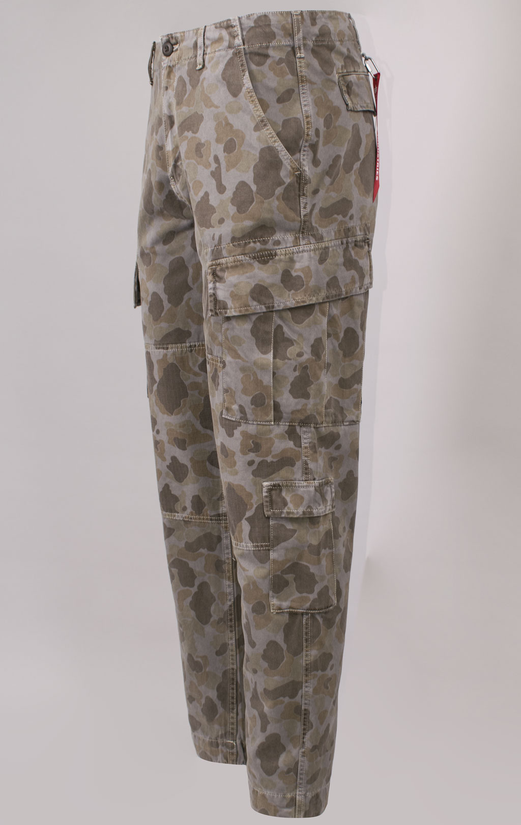 Брюки-карго ALPHA INDUSTRIES ACU BATTLEWASH PANT плотные FW 23/24 brown frogskin camo 