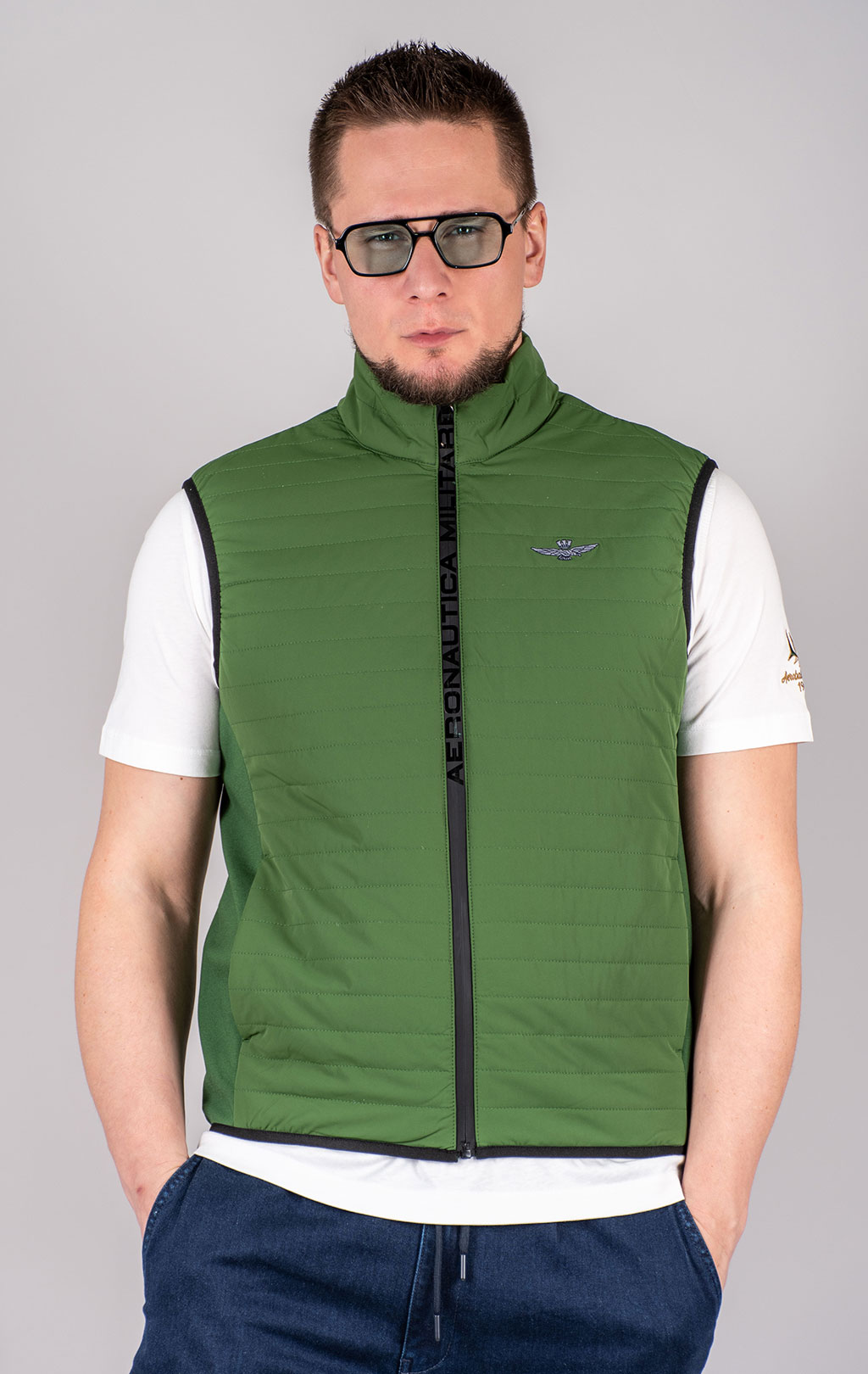 Жилет AERONAUTICA MILITARE SS 25 m/BD forest green (AB 2206) 