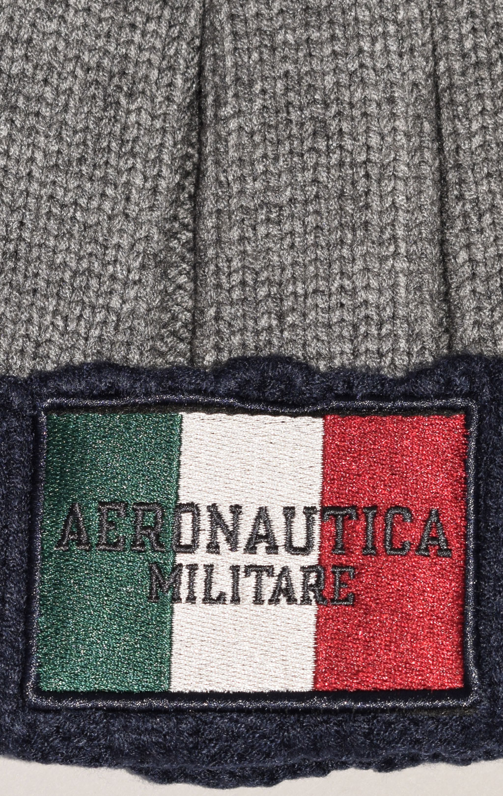 Шапка вязаная AERONAUTICA MILITARE FW 22/23/CN grigio melange/blue navy (CU 050)