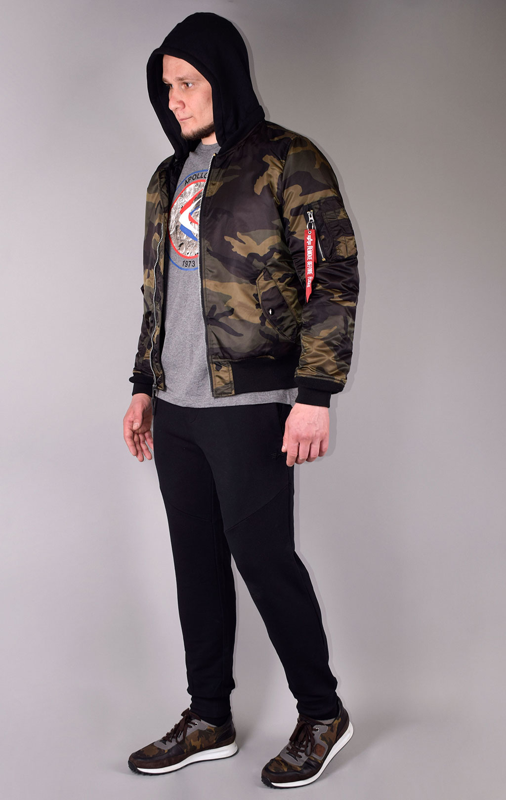 Куртка-бомбер ALPHA INDUSTRIES NATUS MA-1 dark woodland camo 