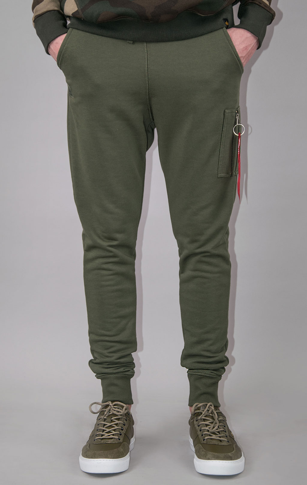 Брюки спортивные джоггеры ALPHA INDUSTRIES X-FIT SLIM CARGO dark green 