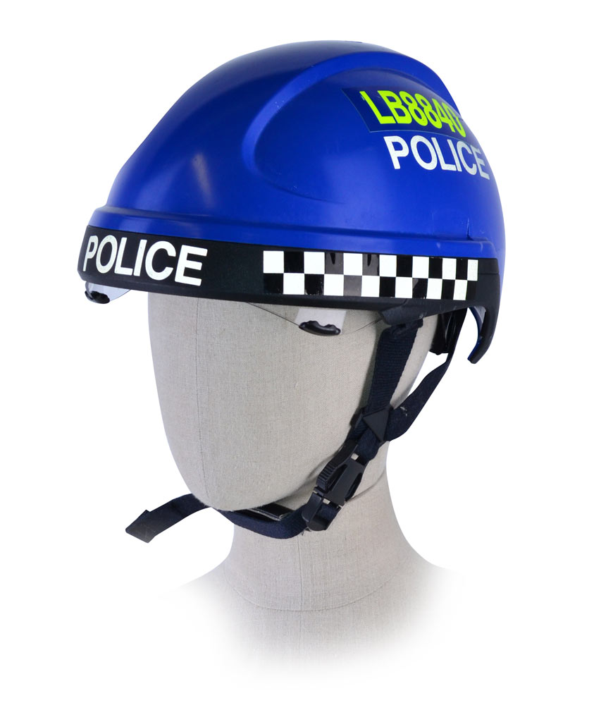 Шлем защитный POLICE с очками blue б/у Англия