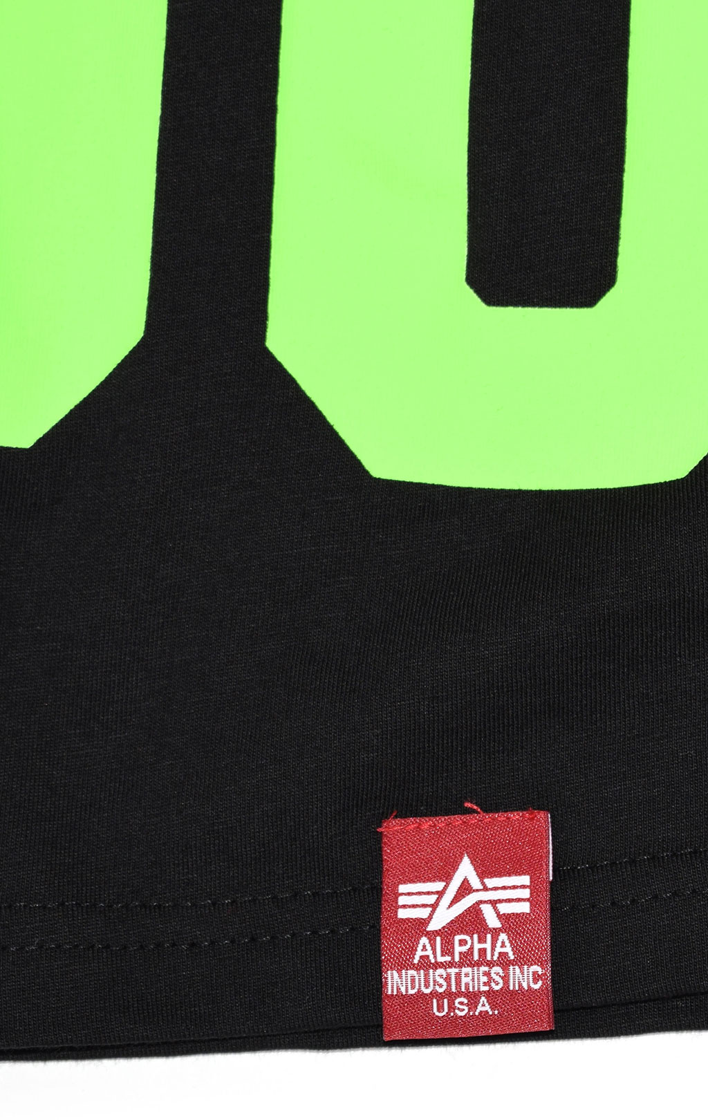 Футболка ALPHA INDUSTRIES BIG LETTERS T black/neon green 