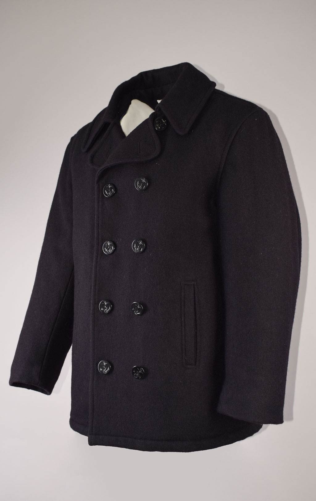 Бушлат морской Arizona PEACOAT шерсть75/нейлон25 black б/у Доминикана