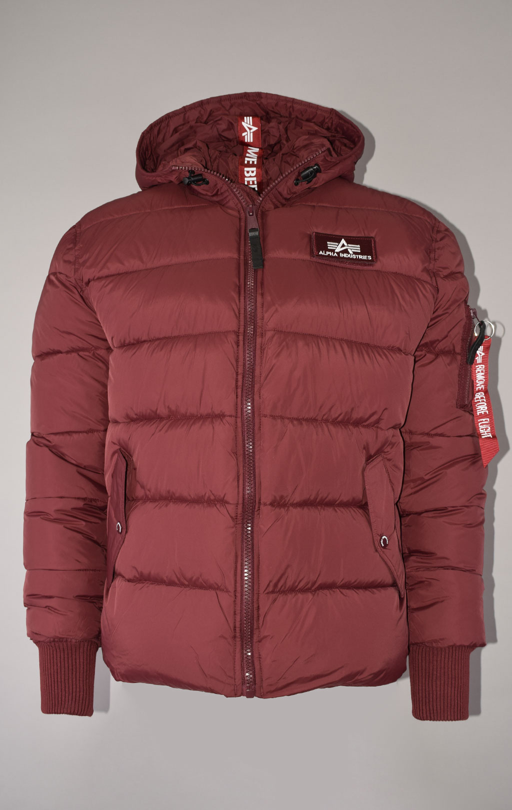 Куртка ALPHA INDUSTRIES HOODED PUFFER ALPHA FD burgundy 