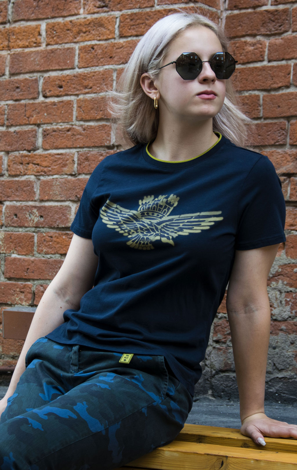 Женская футболка AERONAUTICA MILITARE FW 21/22/PT blue navy (TS 1926) 