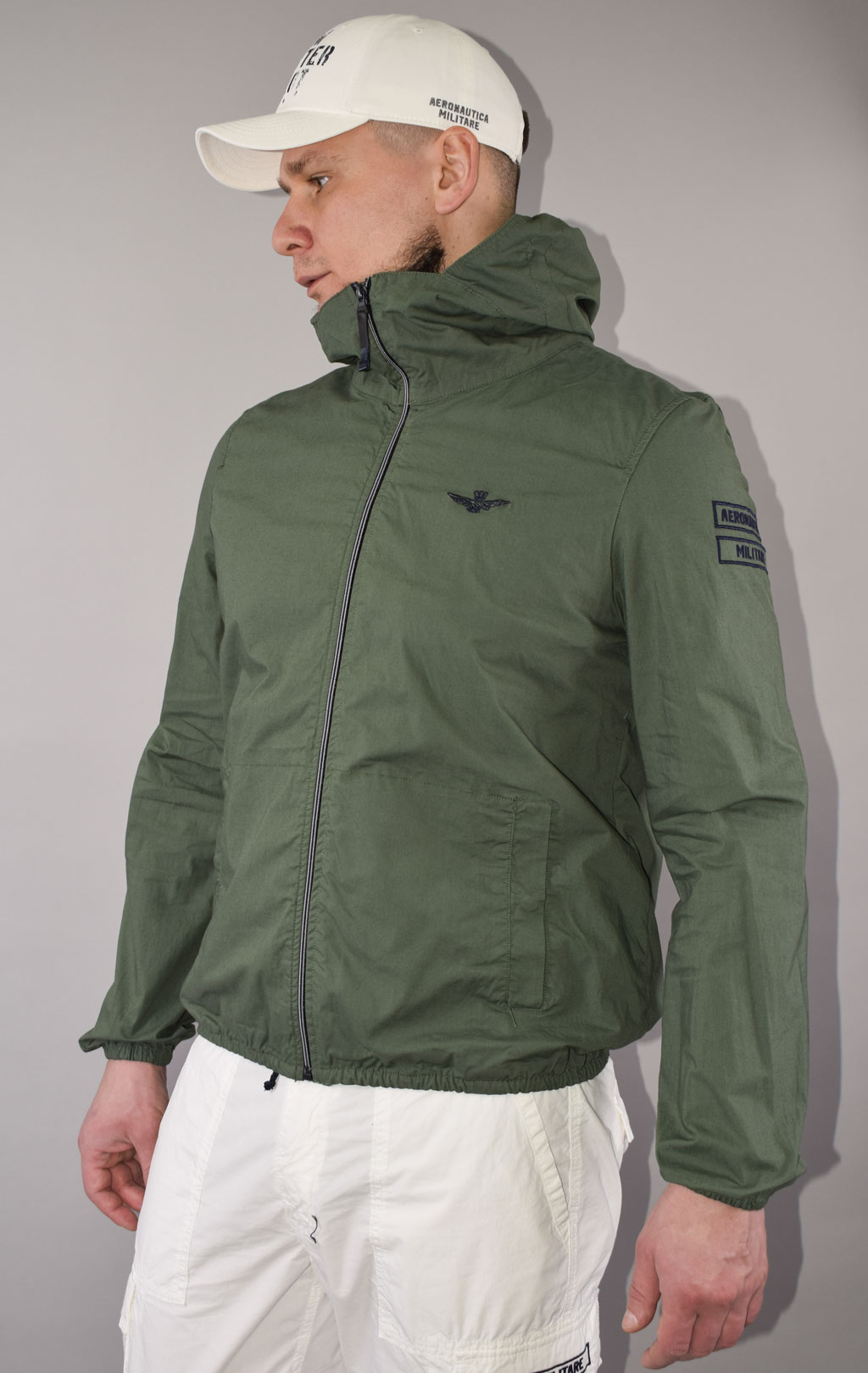 Ветровка AERONAUTICA MILITARE SS 23 m/TR verde militare (AB 2054) 