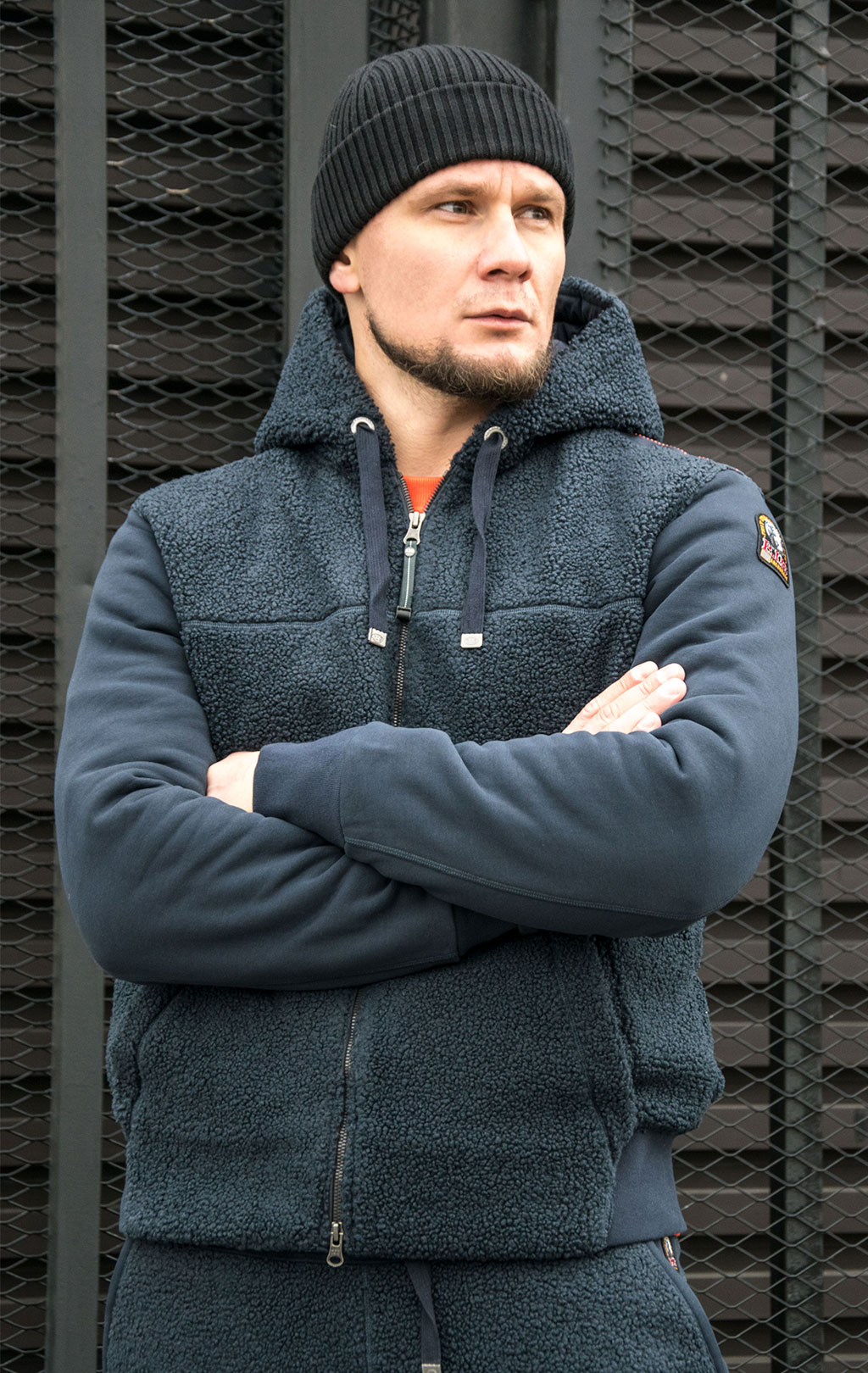 Толстовка с капюшоном PARAJUMPERS MOEGI на молнии FW 23/24 blue graphite 