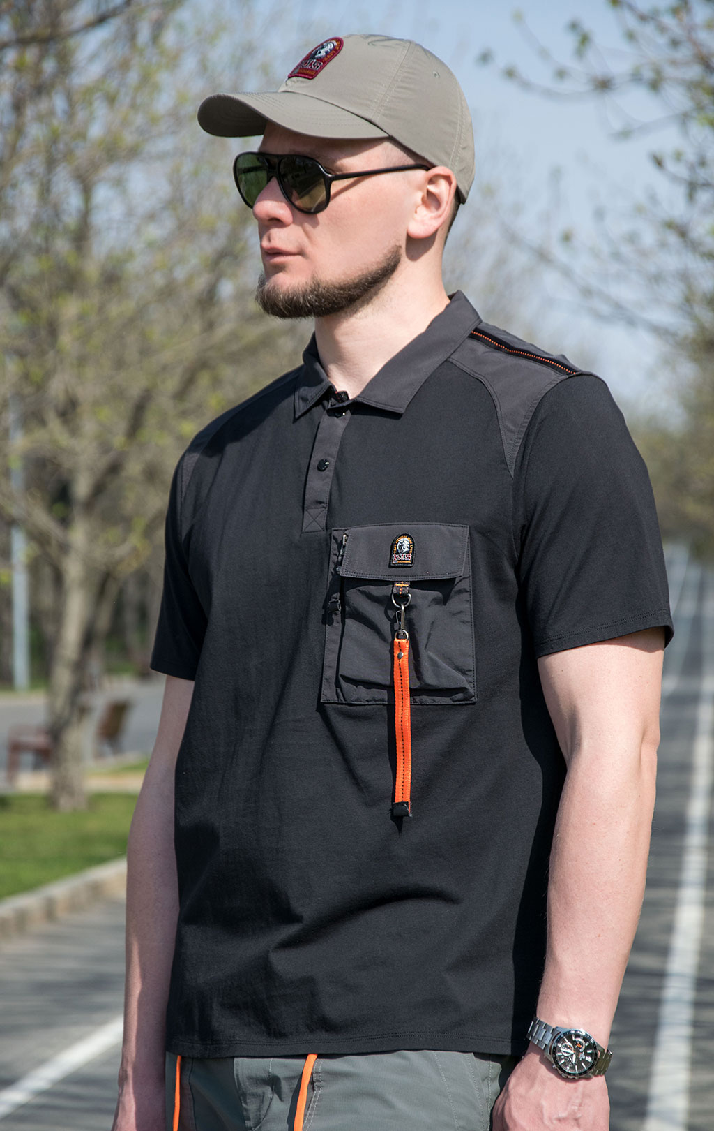 Футболка-поло PARAJUMPERS RESCUE POLO SS 23 black 