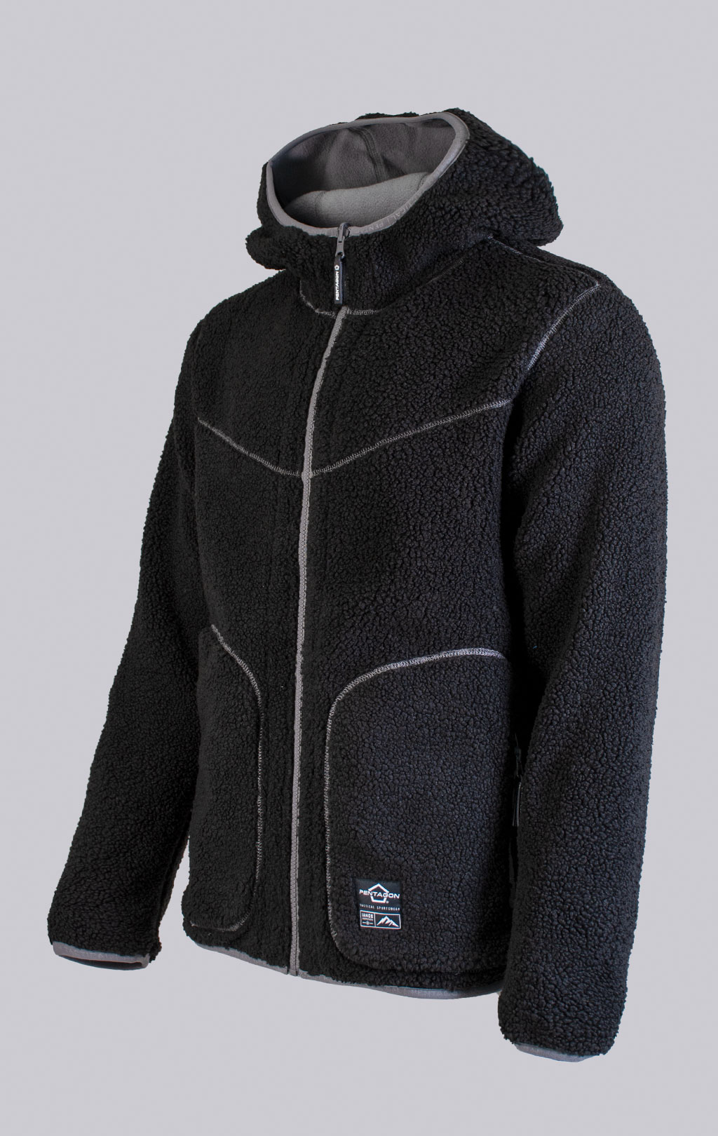 Куртка с капюшоном Pentagon SHERPA IANOS 2 in 1 флис black/grey wolf 09057 