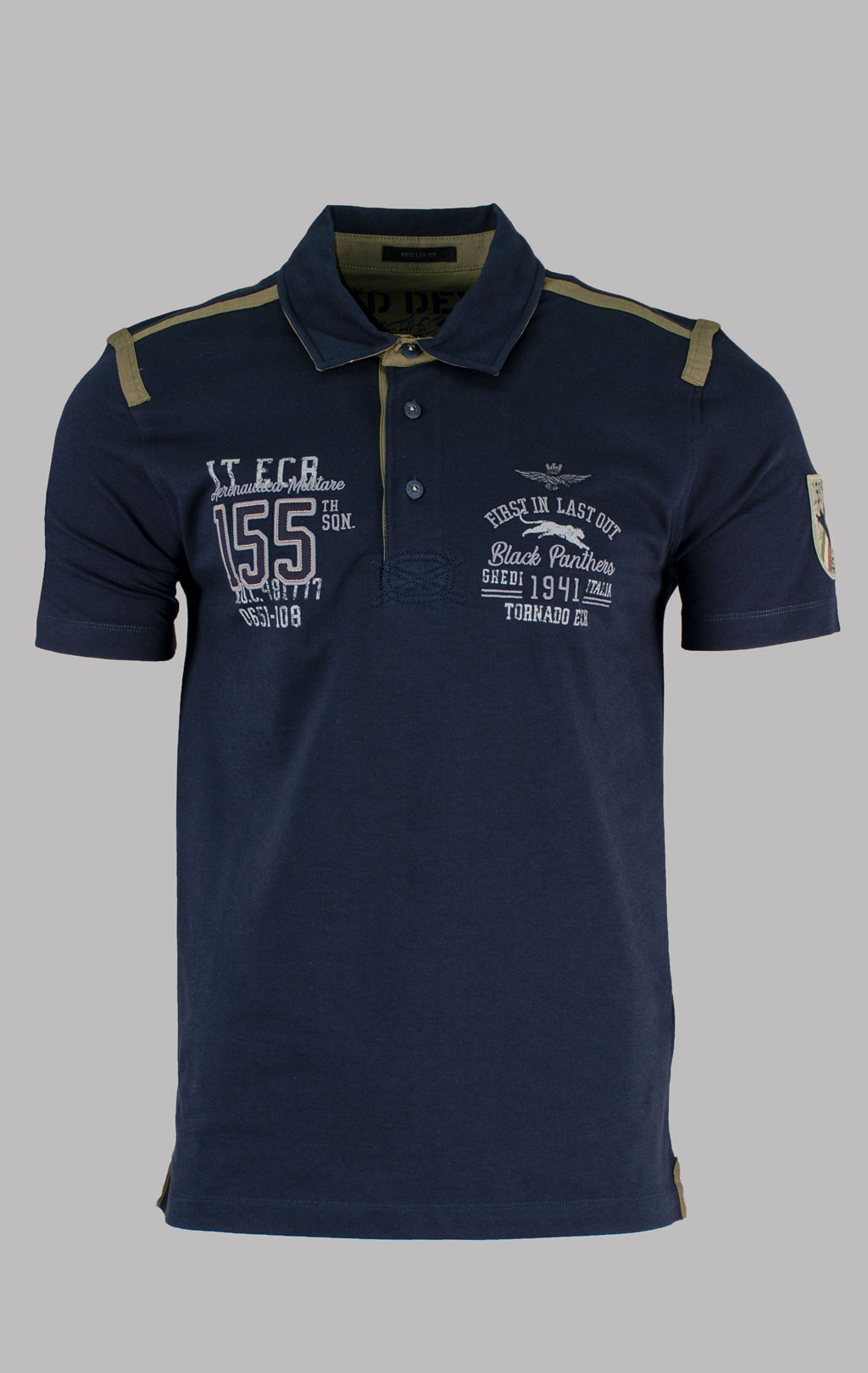 Футболка-поло AERONAUTICA MILITARE SS 25 m/TR blue navy (PO 1860) 