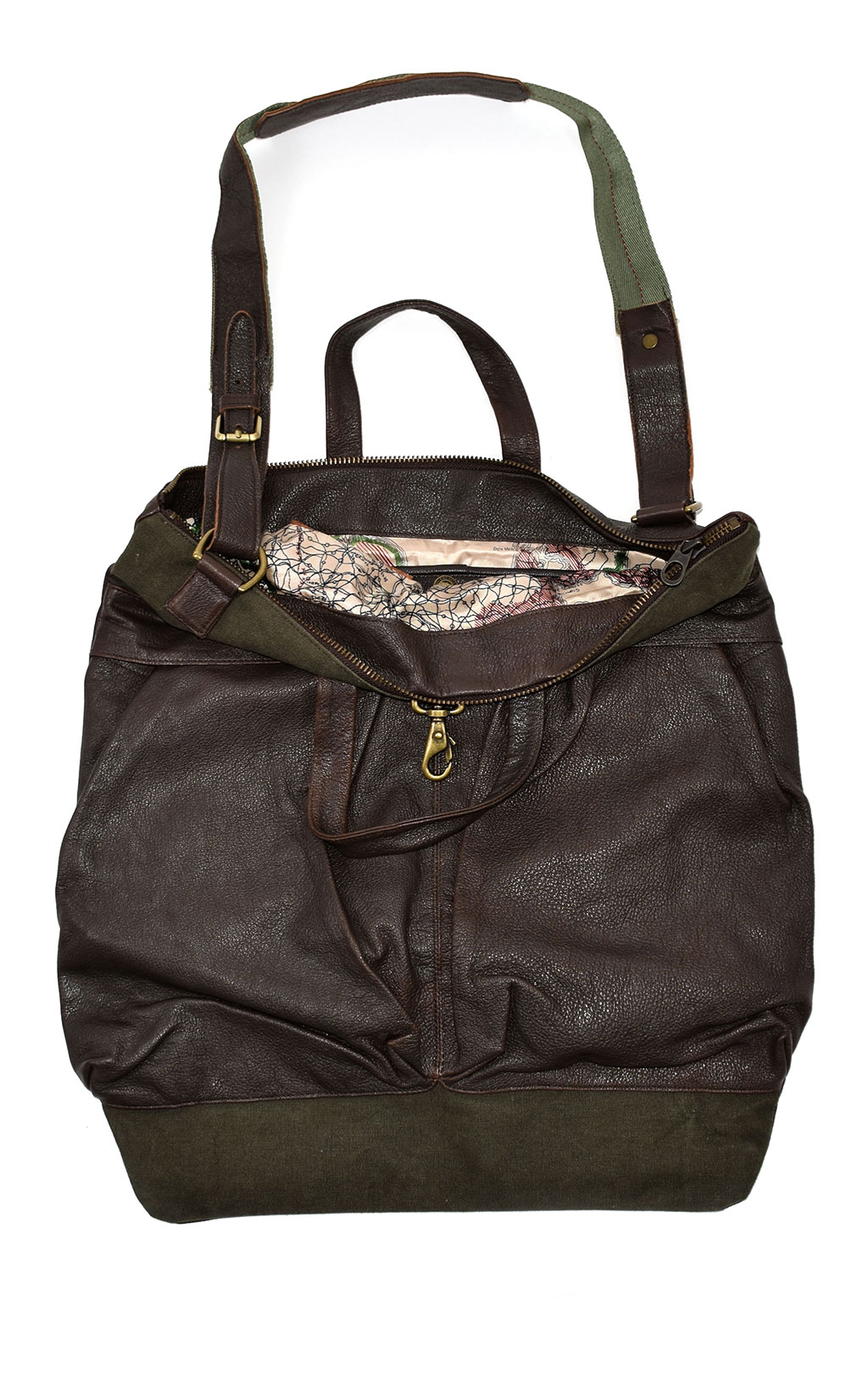 Сумка COCKPIT HELMET BAG кожа/хлопок 46x50 brown/olive (Z96P002) 